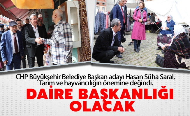 CHP Büyükşehir Belediye Başkan adayı Hasan Süha Saral, Tarım ve hayvancılığın önemine değindi.