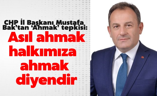 CHP İl Başkanı Mustafa Bak’tan ‘Ahmak’ tepkisi:  'Asıl ahmak halkımıza ahmak’ diyendir.