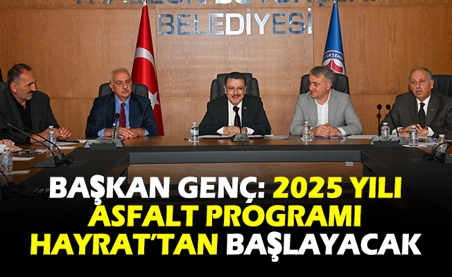 BAŞKAN GENÇ: 2025 YILI ASFALT PROGRAMI HAYRAT’TAN BAŞLAYACAK